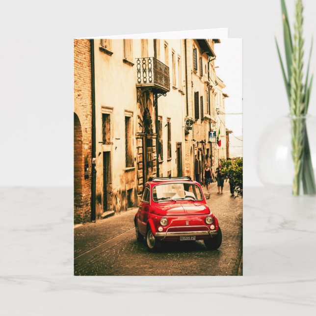 Fiat 500 Cinquecento in Umbria, Italy Card (Front)
