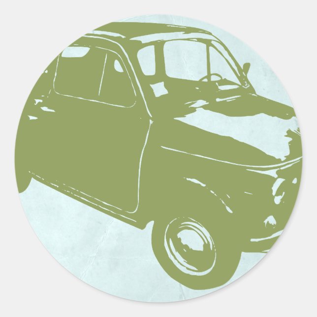 Fiat 500 classic round sticker (Front)