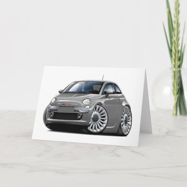 Fiat 500 Grey Car Card (Front)