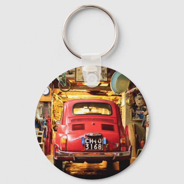 Fiat 500 in Italy Key Ring (Front)