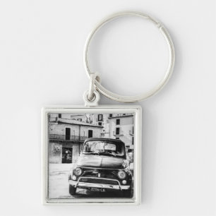 Fiat 500 in Italy retro travel gifts Key Ring