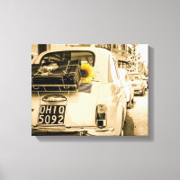 Fiat 500 in Italy vintage canvas