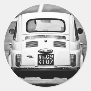 Fiat 500 in Rome, Italy Classic Round Sticker