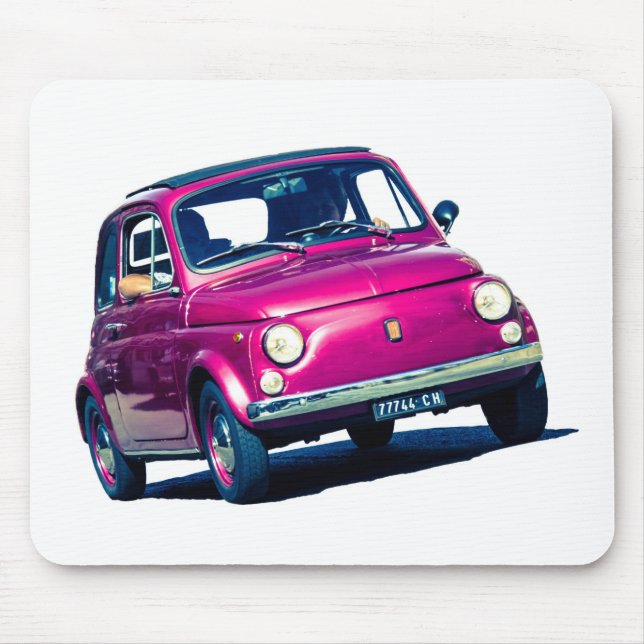 Fiat 500 in Rome, Italy Mouse Mat (Front)