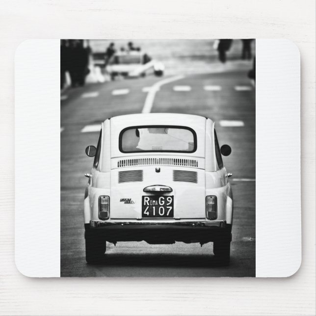 Fiat 500 in Rome, Italy Mouse Mat (Front)