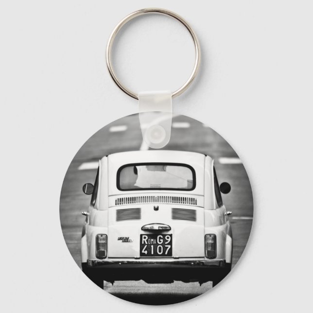 Fiat 500 in Rome Key Ring (Front)