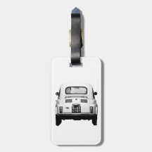 Fiat 500 in Rome luggage tag, Italy.