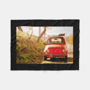 Fiat 500, Italy, Fleece Blanket vintage car