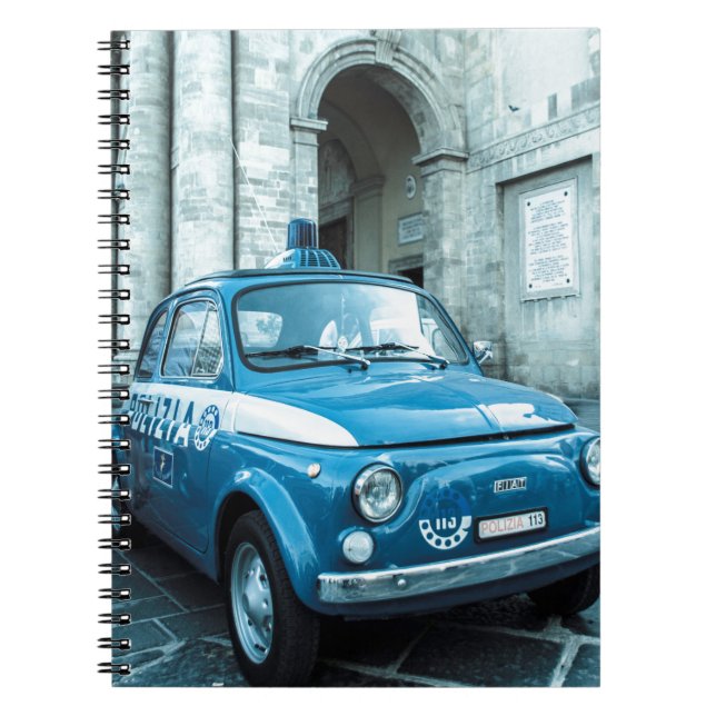 Fiat 500 Police car in Italy Notebook (Front)