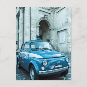 Fiat 500 Police car in Italy Postcard