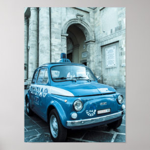 Fiat 500 Police car Poster, Cinquecento, in Italy Poster