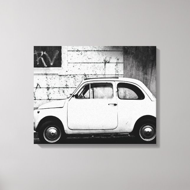 Fiat 500, vintage cinquecento in Italy Canvas Print (Front)