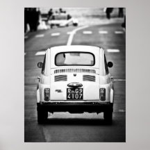 Fiat 500, vintage cinquecento, Rome Italy Poster