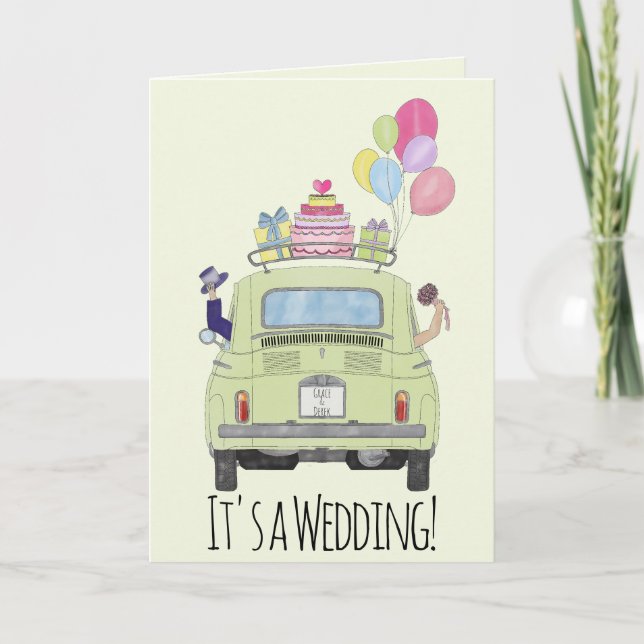 Fiat 500 Wedding Invitation (Front)