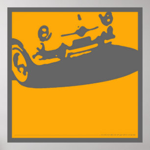 Fiat 600 Detail, 1956 - Yellow on Grey Print