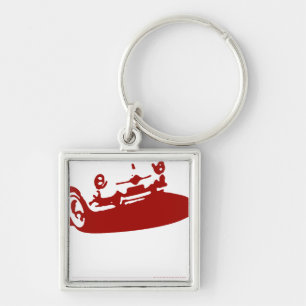 Fiat 600 Detail - Dark red on light Key Ring