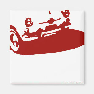 Fiat 600 Detail - Dark red on light Magnet