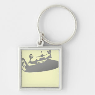 Fiat 600 Detail - Grey on light Key Ring