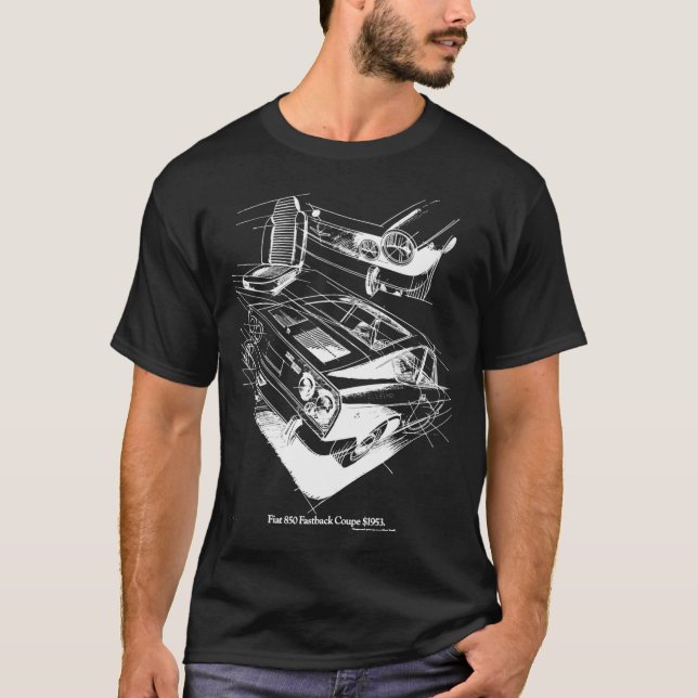 FIAT 850 white on black31 T-Shirt (Front)