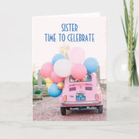 FIAT/BALLOONS SISTER ON YOUR BIRTHDAY