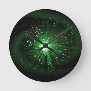 Fiber optic abstract. round clock
