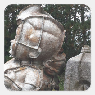 fiberglass graveyard big boy and milk carton square sticker