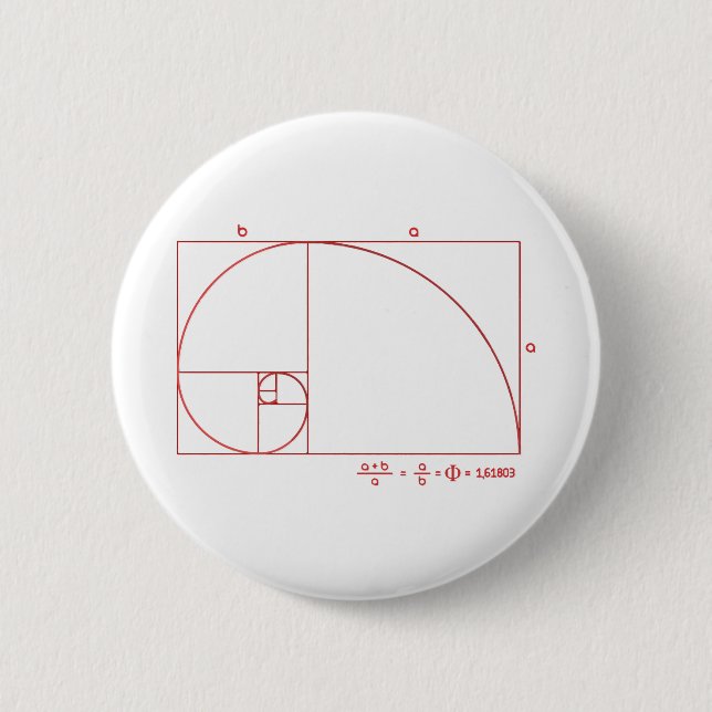 Fibonacci 6 Cm Round Badge (Front)