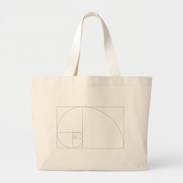 Fibonacci_Blocks Large Tote Bag (Front)