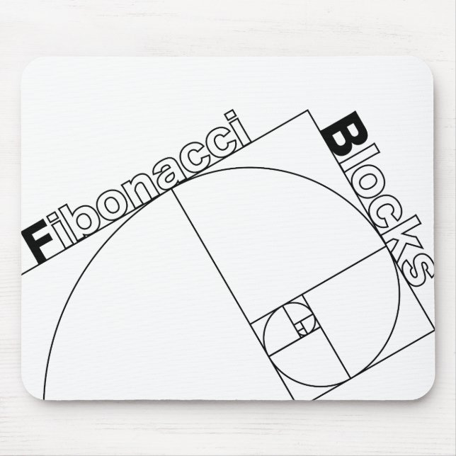 Fibonacci_Blocks Mouse Mat (Front)