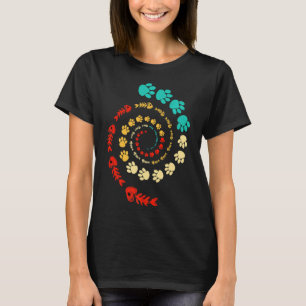 Fibonacci Cat Paw or Golden Ratio and Spiral or Fi T-Shirt