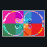 Fibonacci Day, Pop Art, Typographic Poster<br><div class="desc">Golden ratio,  Fibonacci spiral. Typographic,  pop art style. Celebrate Fibonacci Day November 23! 1, 1, 2, 3.</div>