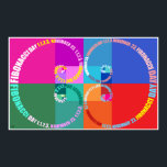 Fibonacci Day, Pop Art, Typographic Poster<br><div class="desc">Golden ratio,  Fibonacci spiral. Typographic,  pop art style. Celebrate Fibonacci Day November 23! 1, 1, 2, 3.</div>
