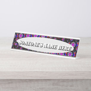 Fibonacci 'Fish Black' by Kenneth Yoncich Desk Name Plate