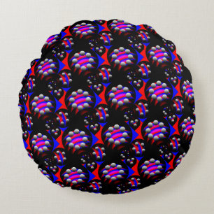 Fibonacci 'Fish Black' by Kenneth Yoncich Round Cushion
