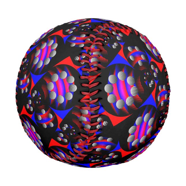 Fibonacci 'Fish Chequered Black' by Kenneth Yoncic Baseball (Angled)