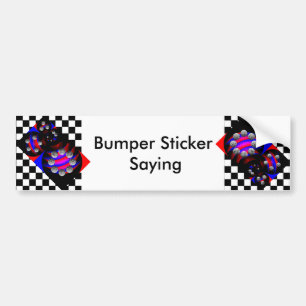 Fibonacci 'Fish Chequered Black' by Kenneth Yoncic Bumper Sticker