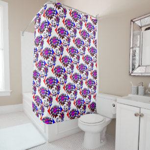 Fibonacci 'Fish Chequered' by Kenneth Yoncich Shower Curtain