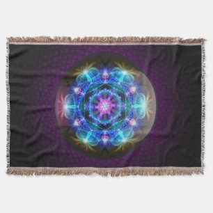 Fibonacci Flower Mandala Blanky Throw Blanket