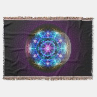 Fibonacci Flower Mandala Blanky Throw Blanket