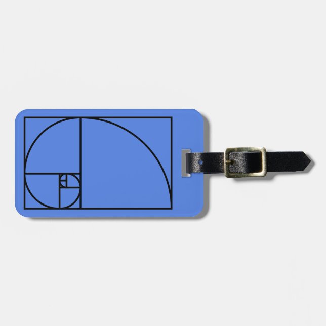 Fibonacci golden ratio - unique mathematical art luggage tag (Front Horizontal)
