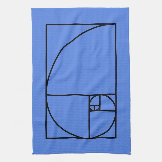 Fibonacci golden ratio - unique mathematical art tea towel (Vertical)