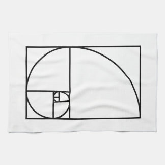 Fibonacci golden ratio - unique mathematical art tea towel