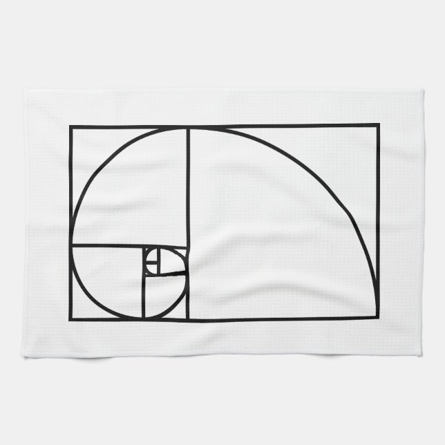 Fibonacci golden ratio - unique mathematical art tea towel (Horizontal)