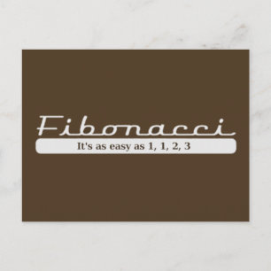 fibonacci... It's as easy as 1, 1, 2, 3 Postcard
