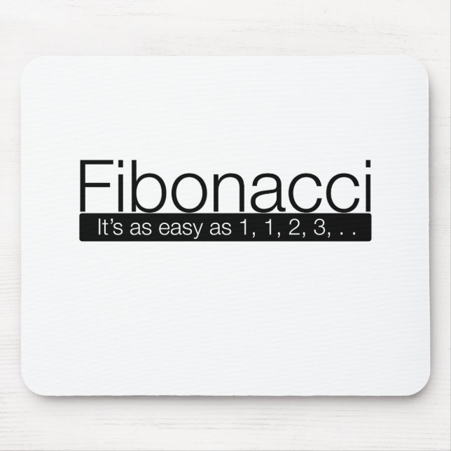 Fibonacci - it's as easy as 1, 2, 3, . . mouse mat (Front)