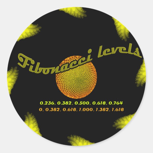 Fibonacci numbers for trading classic round sticker (Front)