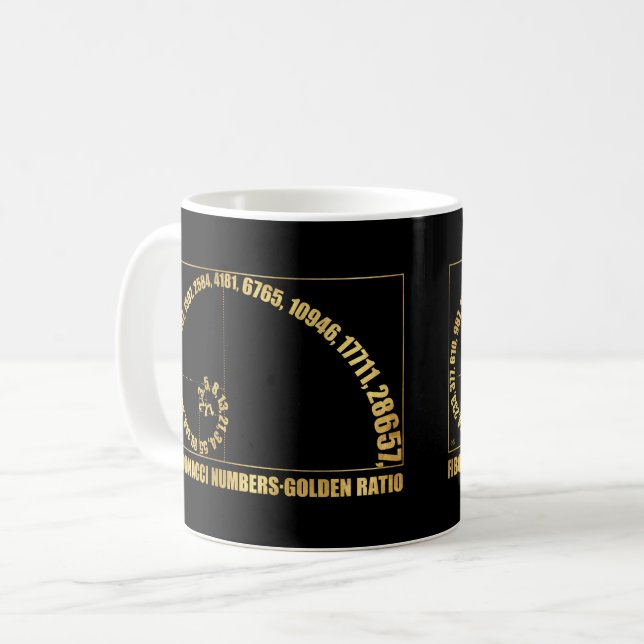 Fibonacci Numbers,  Golden Ratio Coffee Mug (Front Left)