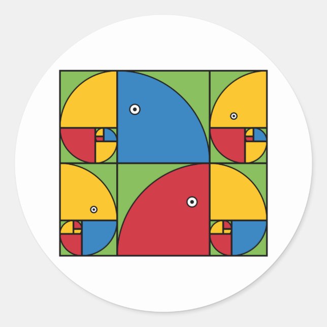 Fibonacci Parrots Classic Round Sticker (Front)