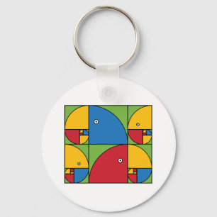 Fibonacci Parrots Key Ring