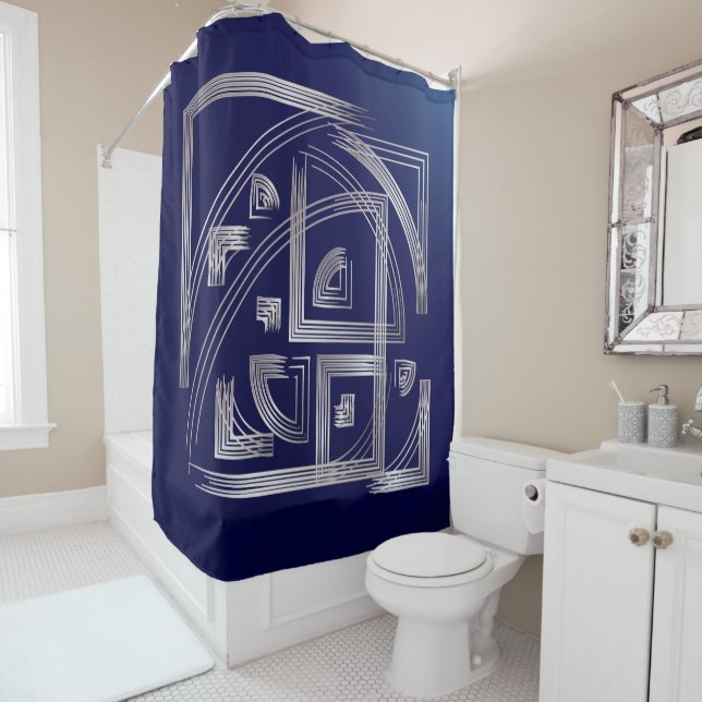 Fibonacci puzzle shower curtain (In Situ)